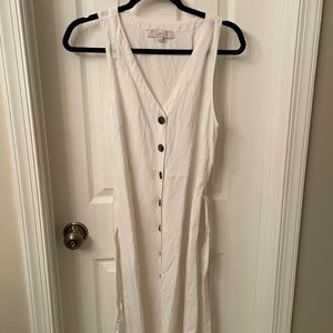 Loft white buttons down dress